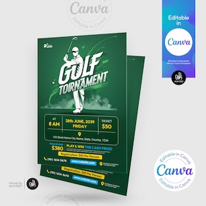 Canva Editable Golf Tournament Flyer Template (Digital File)