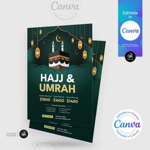 Canva Editable Hajj and Umrah Flyer Template | Hajj & Umrah services | Hajj Promotion | Hajj Package | Digital File | Canva