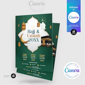 Canva Editable Hajj and Umrah Flyer Template | Hajj & Umrah services | Hajj Promotion | Hajj Package | Digital File | Canva