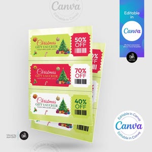 Canva Editável Modelo de Livro de Cupons de Natal | Gif de Última Hora | Vales-presente | Arquivo Digital | Canva