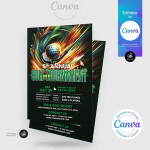 Canva Editable Golf Tournament Flyer Template (Digital File)