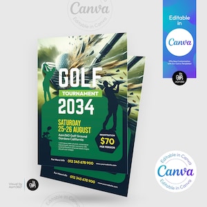 Canva Editable Golf Tournament Flyer Template (Digital File)