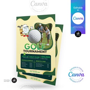 Canva Editable Golf Tournament Flyer Template (Digital File)