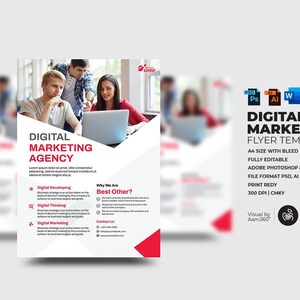 Digital Marketing Agency Flyer Template: Social Media (PSD, AI, EPS ...