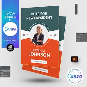 Election Candidate Flyer Template: Political Campaign Design (Canva, PSD, AI)