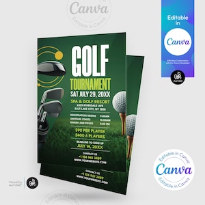 Golf Tournament Flyer Template: Editable Canva Design (Digital File)