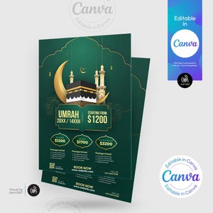Canva Editable Hajj and Umrah Flyer Template | Hajj & Umrah services | Hajj Promotion | Hajj Package | Digital File | Canva