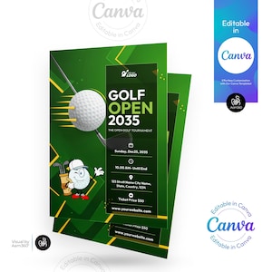 Golf Tournament Flyer Template: Editable Canva Design (Digital File)