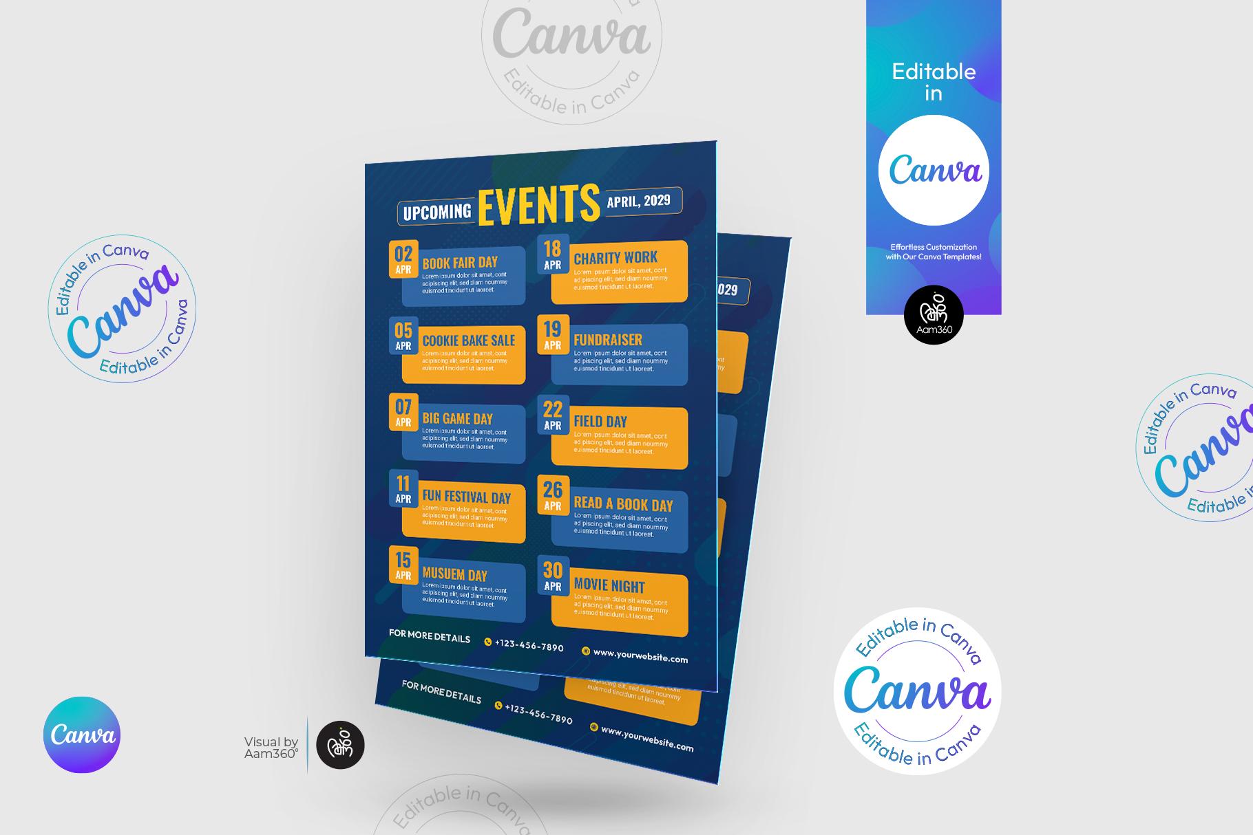 Editable Event Layout Editable Events Schedule Flyer Template: Canva Infographic (digital ...