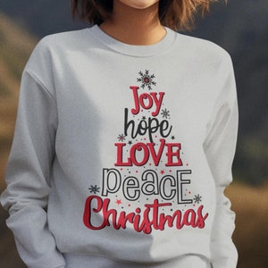 Joy Hope Love Shirt Peace Christmas Shirt, Christmas Tree Lover Shirt, Family Christmas Tshirt, Christmas Gift for All, Merry Christmas