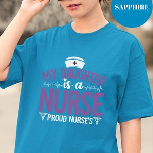 Comfort Colors® My Daughter Is a Nurse T-Shirt, Proud Nurse’s Parent Tee, Heartbeat Medical Gift, Graduation or RN Gift Idea
