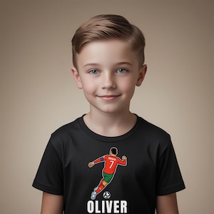 Name Ronaldo Youth T-shirt, Ronaldo Fan Apparel, CR 7 T-shirt, Ronaldo Themed Shirt, Sports Apparel, Ronaldo Jersey, Star Soccer Kids Gift