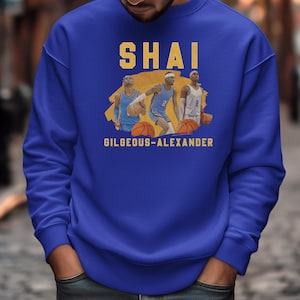Shai Gilgeous Basketball Star Player Shirt, Custom Gift For Oklahoma Fans, Basketball Jersey Style Hoodie Long Sleeve Sports Graphic Tee