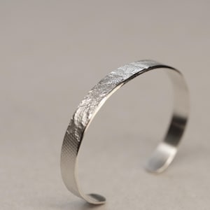Bangle, hand-forged, recycled silver 925, structure, silver bangle, handmade, narrow, goldsmith&#39;s work, unique