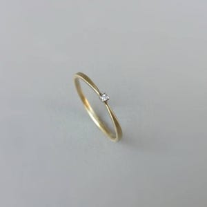 Gold 585, platinum 950, engagement ring, small diamond, 585 yellow gold ring, 14k diamond ring, two-tone gold ring, recycled real gold, proposal