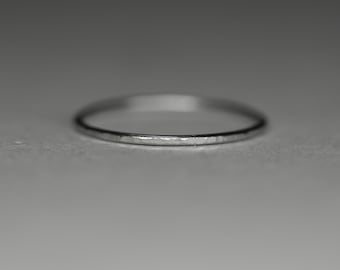 Thin platinum ring, platinum ring, minimalist, hammered, goldsmith, stacking ring, delicate, handmade, 950 platinum, fine jewelry
