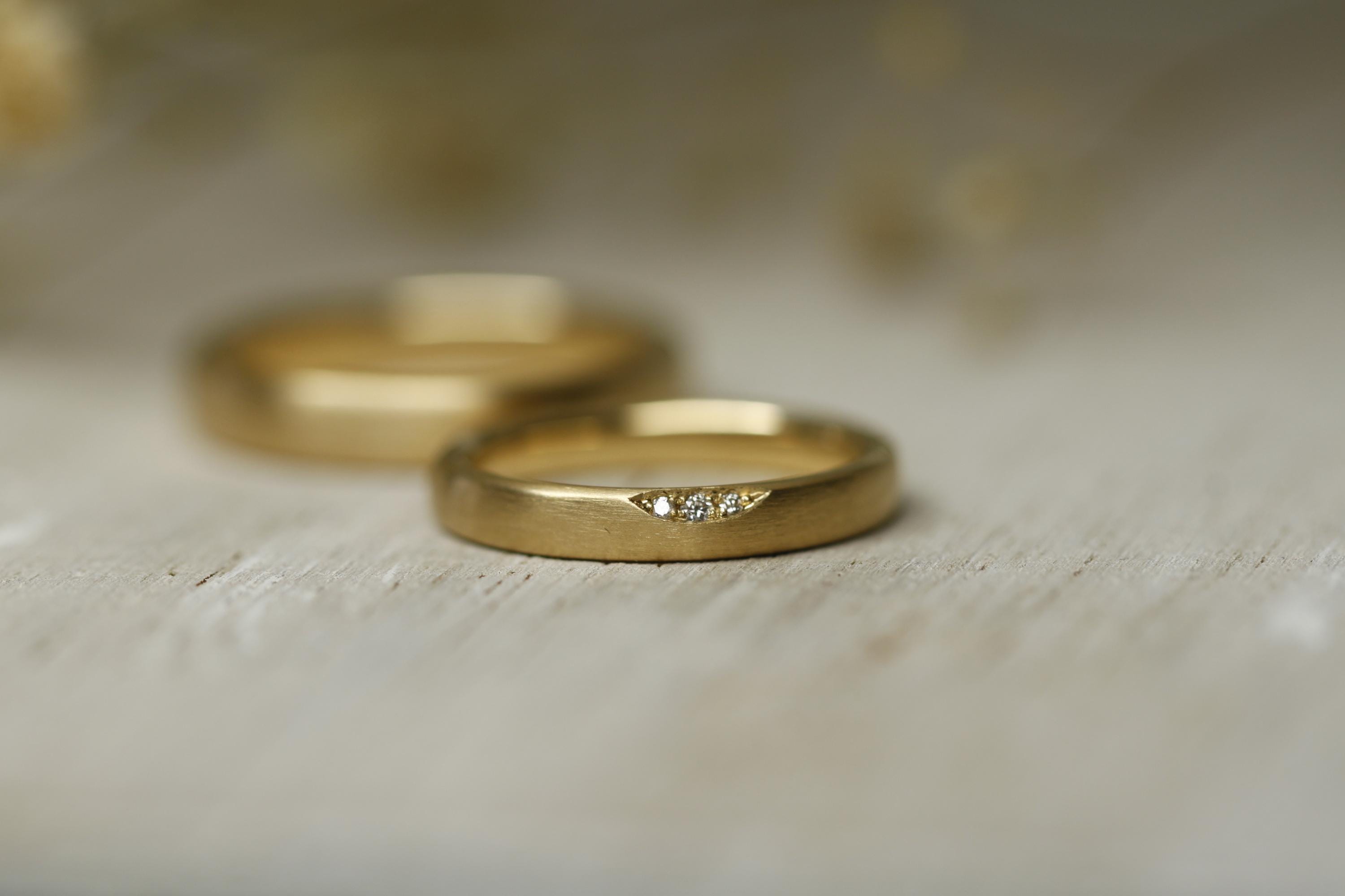 Alliance Vintage En Or Blanc 18k Massif (750), Taille 52 FR / 6 US, à 3 Faces - Occasion