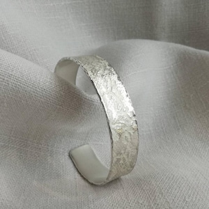Bangle, hand-forged, recycled silver 925, structure, silver bangle, handmade, wide, goldsmith&#39;s work, unique