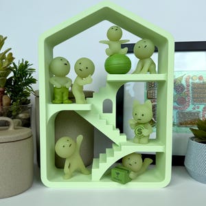 Miniature Figurine Display Shelf Stand | Modern House Shaped Display Organizer for Smiski Shelf Sonny Angel POP Mart Smiski House Shelf