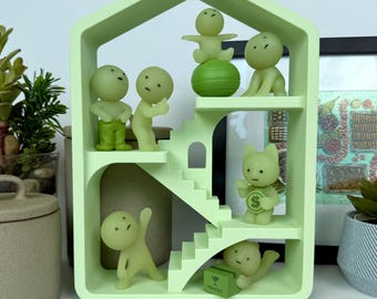 Miniature Figurine Display Shelf Stand | Modern House Shaped Display Organizer for Smiski Shelf Sonny Angel POP Mart Smiski House Shelf