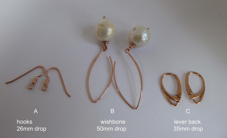 White Baroque freshwater pearl gold vermeil earrings