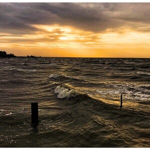 Postales de Chesapeake Waves at Sunrise – 4" x 6" / paquete de 10 – Cita inspiradora – Ánimo, Pensando en ti, Simplemente porque sí, Te extraño y más.