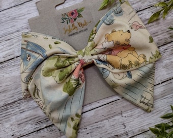 Winnie the Pooh Hair Bow , Winnie the Pooh Sailor Bow , Large Winnie the Pooh Hair Bow , Winnie the Pooh Hair Clip