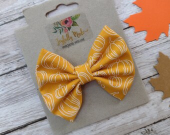 Pumpkin Hair Bow , Pumpkin Hairbow , Pumpkin Headband , Pumpkin Bow Headband