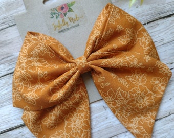 Mustard Hair Bow , Mustard Sailor Bow , Mustard Hair Clip