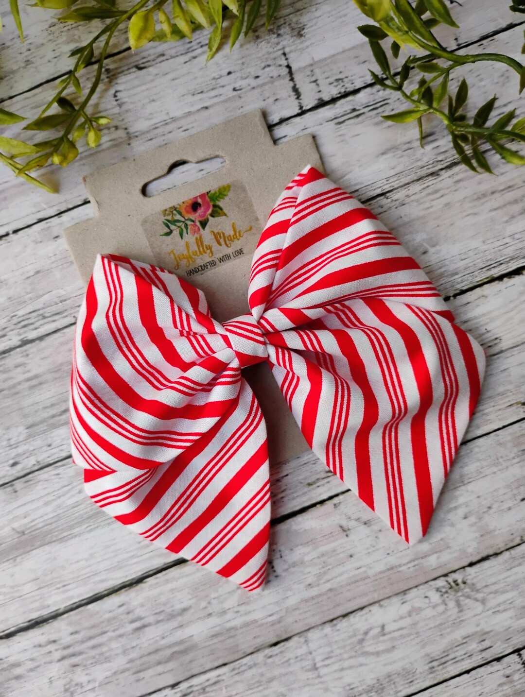 Candy Cane Hair Bow: Christmas Peppermint Clip, Headband or Ornament - Etsy