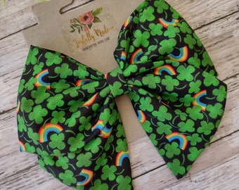 St. Patrick's Day Hair Bow , St. Patrick's Day Sailor Bow , Large St. Patrick's Day Bow , St. Patrick's Day Hair Clip