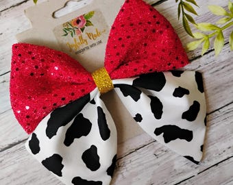 Handmade Jessie Inspired Sparkle Hair Bow or Headband