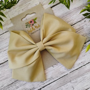Tan Hair Bow , Tan Sailor Bow , Large Tan Hair Bow , Tan Headband , Tan Bow Ornament