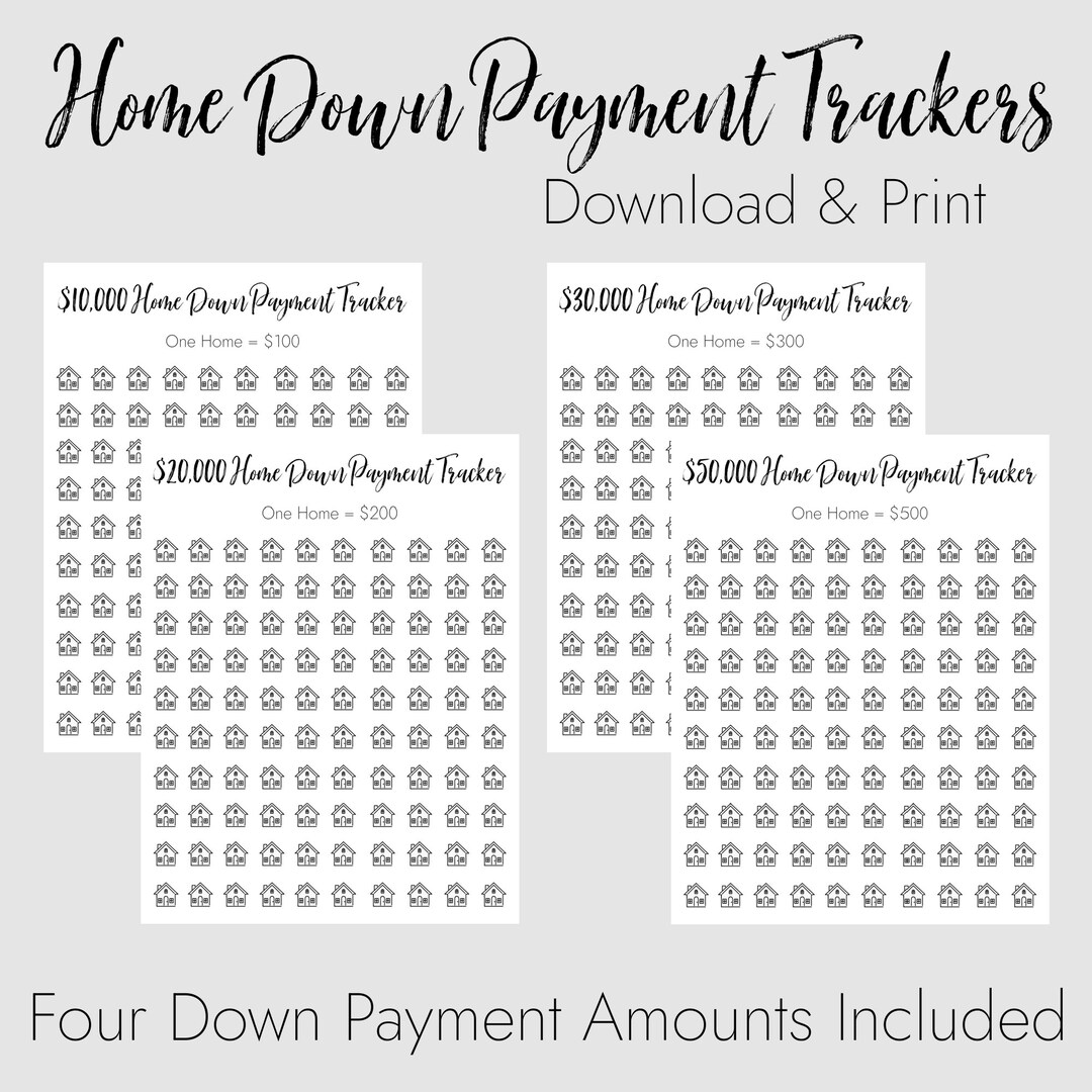 Home Down Payment Tracker Bundle , Home Down Payment Tracker , Digital Download Etsy