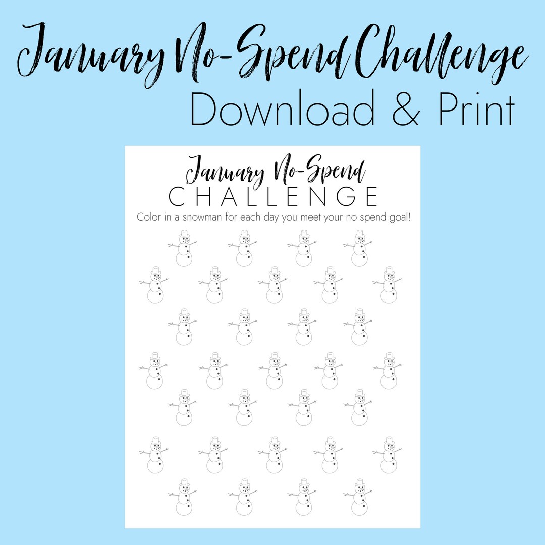 January No Spend Challenge Printable , Digital Download , No Spend ...