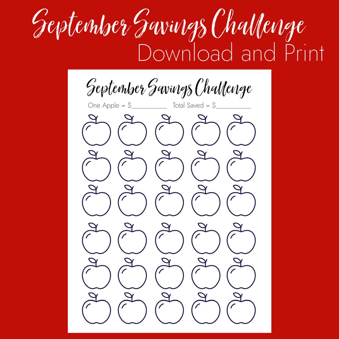 September Savings Challenge Printable Digital Download - Etsy