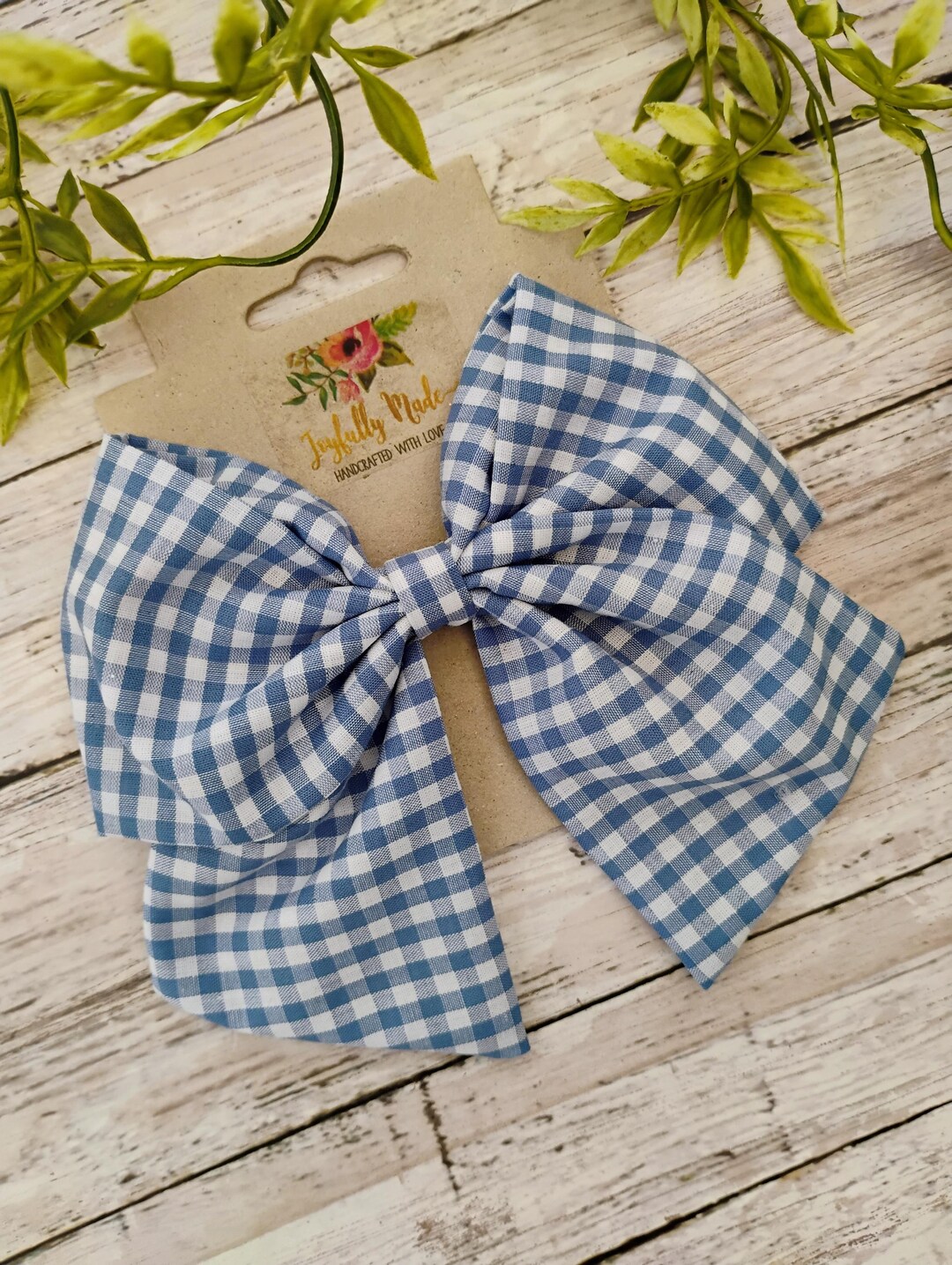 Cherry Hair Bow- Red Gingham main image 1