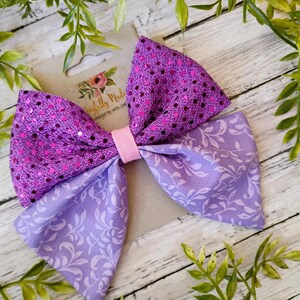Rapunzel Hair Bow: Sparkle Fabric Coquette Style - Handmade
