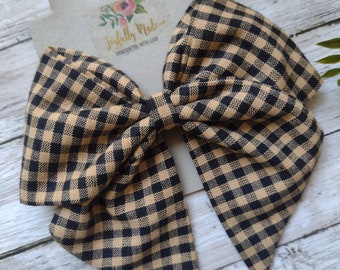 Plaid Hair Bow , Plaid Sailor Bow , Plaid Hair Clip