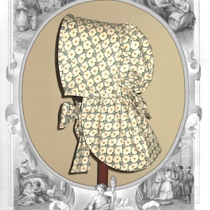 Digital Download Pattern and Instructions-Lucy Amelia Mid-19th Century Bonnet Pattern