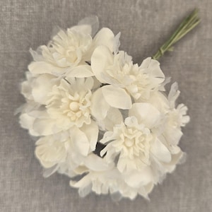 Ivory Silk and Organza Hydrangeas Weddings Millinery with Fancy Centers