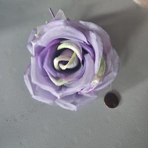 6&quot; Silk and Velvet Rose Bridal Millinery-lavender green