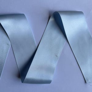 Powder Blue-Silk Double Face Satin Ribbon by the Yard-Weddings Millinery-Many widths available