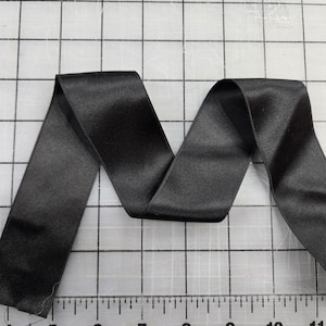 Black-Silk Double Face Satin Ribbon by the Yard-Weddings Millinery-Many widths available