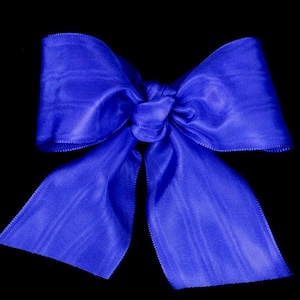 Royal Blue German Moiré Ribbon-4 Widths available-Ribbon by the yard