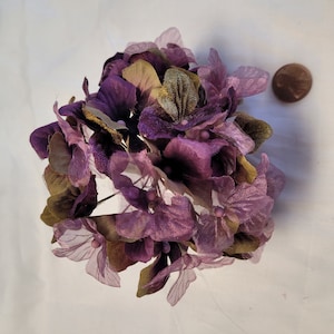 Purple Velvet and Organza Hydrangeas Weddings Millinery