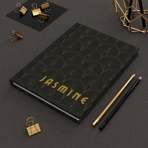 Art Deco Hardcover Journal: Personalized Writing Diary, Matte Cover