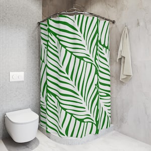 Green Jungle Shower Curtain: Tropical Bathroom Decor, Nature Inspired