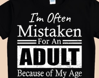 I’m Often Mistaken for an Adult PNG | Funny Quote Retro Design for Introverts, Teachers & Students