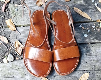 Sandalias de mujer de cuero natural puro de alta calidad